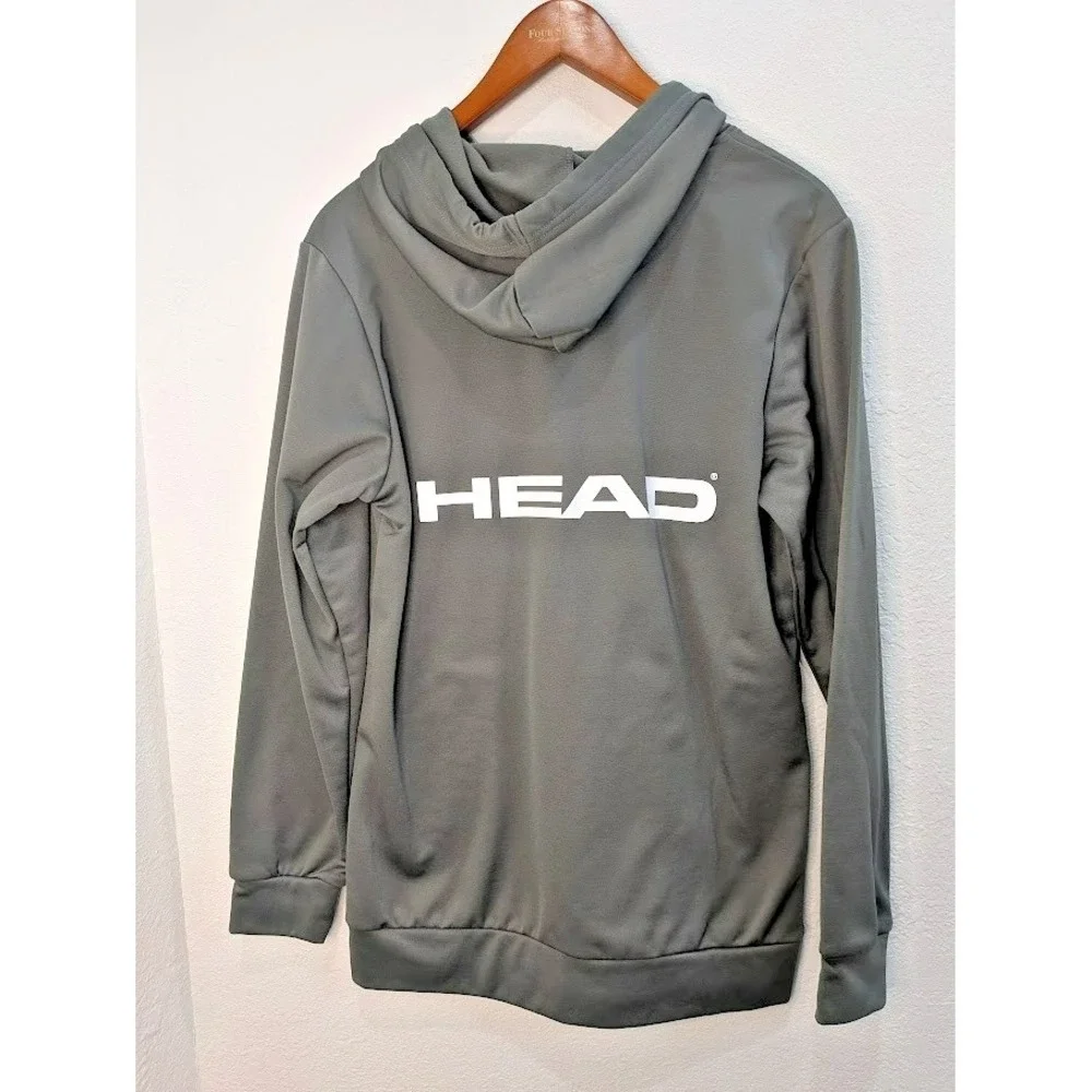 HEAD‎ Brand LOGO Pullover Hoodie Sweatshirt Mens Size SMALL Olive Green EUC